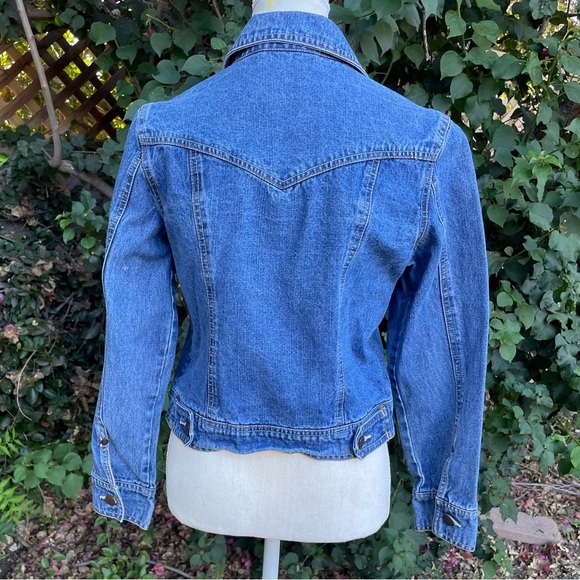 Denim Jean Jacket Cropped Bill Blass Woman’s  Size PETITE Small - Picture 5 of 8